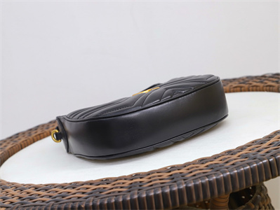 Gu.cci GG Marmont Half Moon Shaped Mini Bag Black 699514
