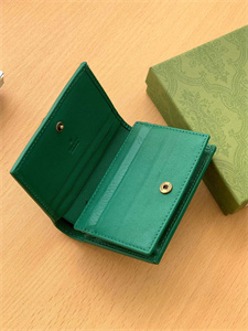 Gu.cci Diana Card Case Wallet Green Leather 658244