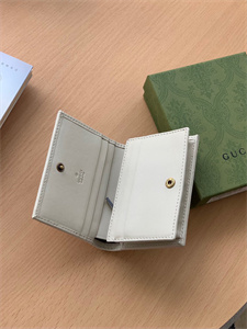 Gu.cci Diana Card Case Wallet White Leather 658244