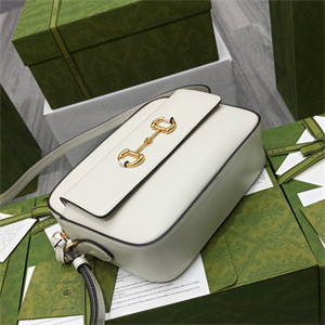 Gu.cci Horsebit 1955 Small Shoulder Bag White leather 645454