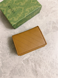 Gu.cci Blondie Card Case Wallet Brown Leather 760317