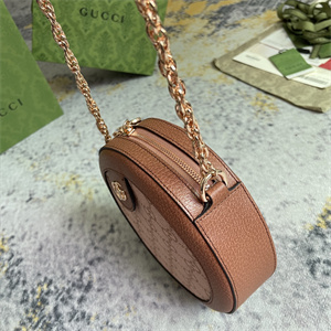 Gu.cci Ophidia GG Mini Round Shoulder Bag Pink 550618