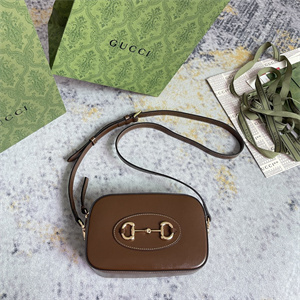 Gu.cci Horsebit 1955 Small Shoulder Bag Brown Leather 760196