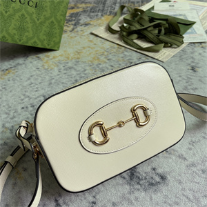 Gu.cci Horsebit 1955 Small Shoulder Bag White Leather 760196