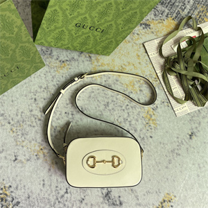 Gu.cci Horsebit 1955 Small Shoulder Bag White Leather 760196