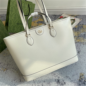 Gu.cci Ophidia Medium Tote Bag White Leather 778958