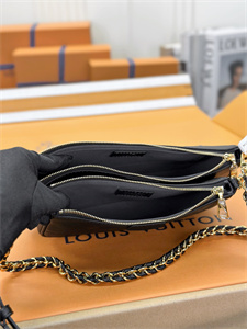 L.V Multi Pochette Accessories Monogram Empreinte Grained Cowhide Black M80399