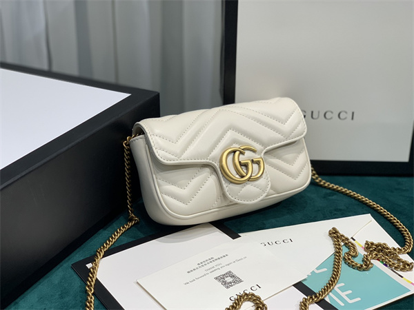 Gu.cci GG Marmont Mini Bag White 476433