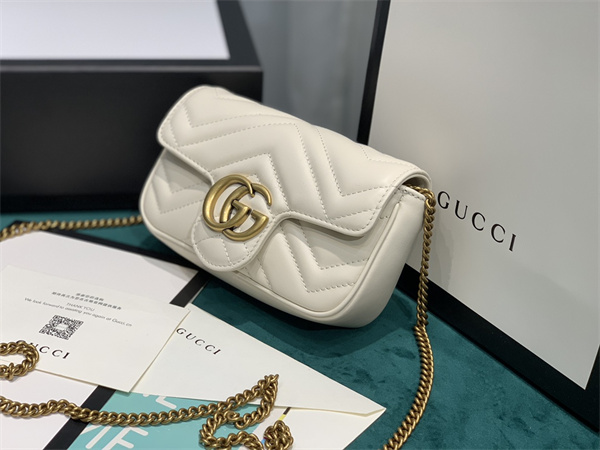 Gu.cci GG Marmont Mini Bag White 476433