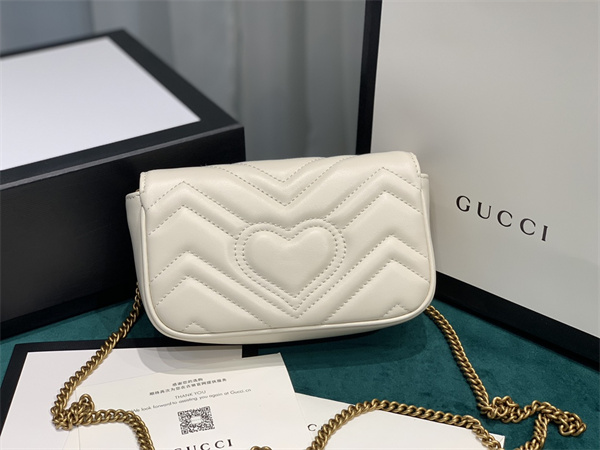 Gu.cci GG Marmont Mini Bag White 476433