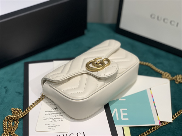 Gu.cci GG Marmont Mini Bag White 476433
