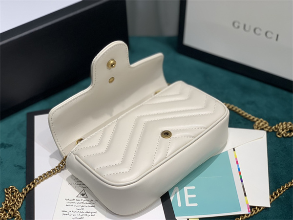 Gu.cci GG Marmont Mini Bag White 476433