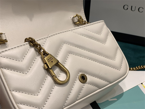 Gu.cci GG Marmont Mini Bag White 476433