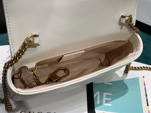 Gu.cci GG Marmont Mini Bag White 476433