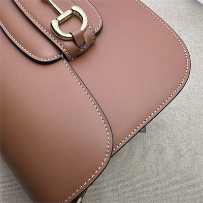 Gu.cci Horsebit 1955 Shoulder Bag Brown Leather 602204