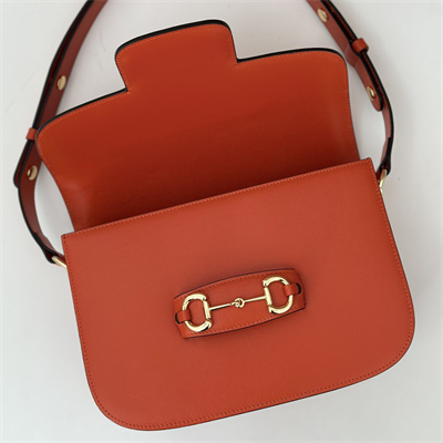 G*u*i horsebit 1955 shoulder bag orange leather 602204