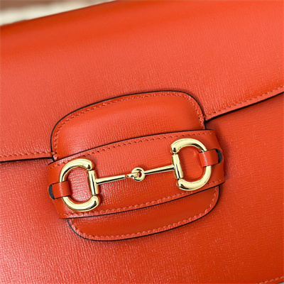 G*u*i horsebit 1955 shoulder bag orange leather 602204