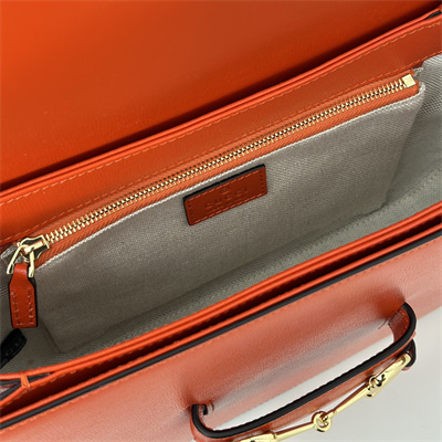 G*u*i horsebit 1955 shoulder bag orange leather 602204