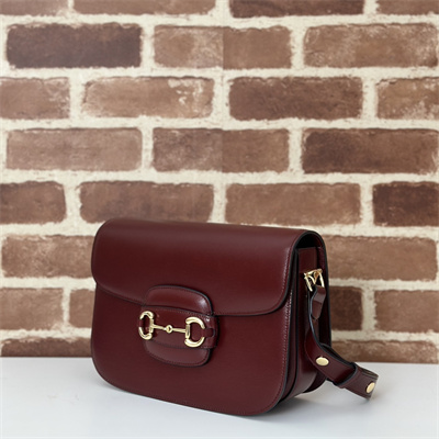 G*u*i horsebit 1955 shoulder bag burgundy leather 602204