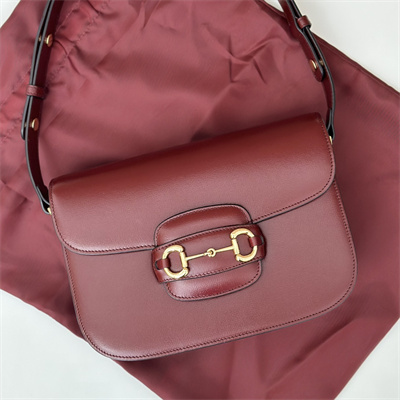 G*u*i horsebit 1955 shoulder bag burgundy leather 602204