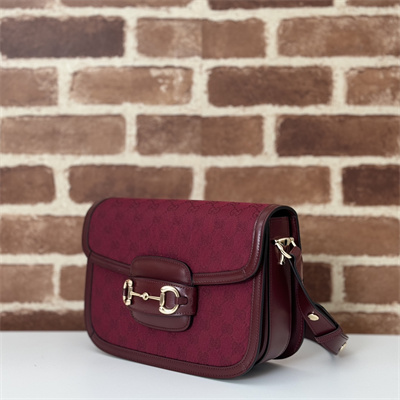 G*u*i horsebit 1955 shoulder bag gg canvas burgundy 602204