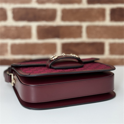 G*u*i horsebit 1955 shoulder bag gg canvas burgundy 602204