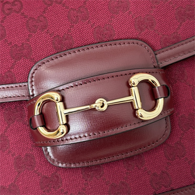 G*u*i horsebit 1955 shoulder bag gg canvas burgundy 602204