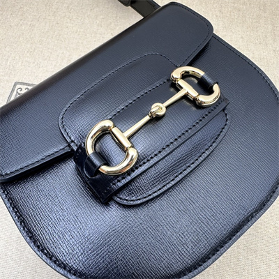 Gu.cci Horsebit 1955 Mini Rounded Bag Black Leather 760191