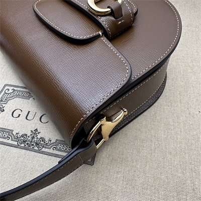 Gu.cci Horsebit 1955 Mini Rounded Bag Brown Leather 760191