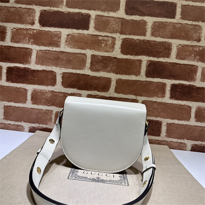Gu.cci Horsebit 1955 Mini Rounded Bag White Leather 760191