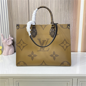 L.V ONTHEGO MM Monogram Canvas with Black Leather Long Strap M45321