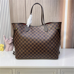 L.V Neverful GM Damier Ebene Inside Red N41357