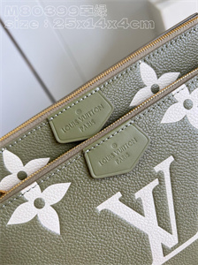 L.V Multi Pochette Accessories Monogram Empreinte Grained Cowhide Green M80399