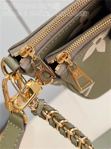 L.V Multi Pochette Accessories Monogram Empreinte Grained Cowhide Green M80399