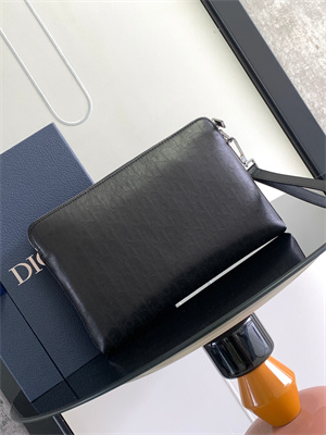Di.or Pouch Black Oblique Galary Calfskin