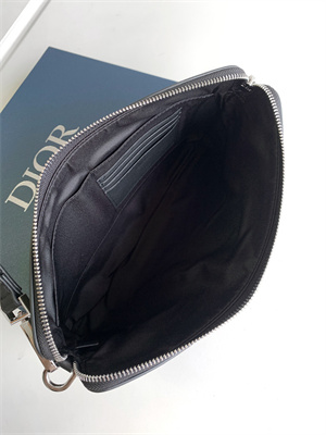 Di.or Pouch Black Oblique Galary Calfskin