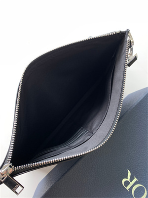 Di.or Pouch Black Oblique Galary Calfskin