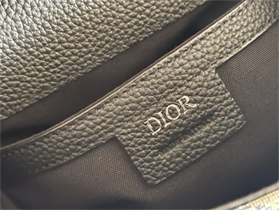 Di.or Mini Gallop Sling Bag Beige & Black oblique Jacquard Black Grained Calfskin