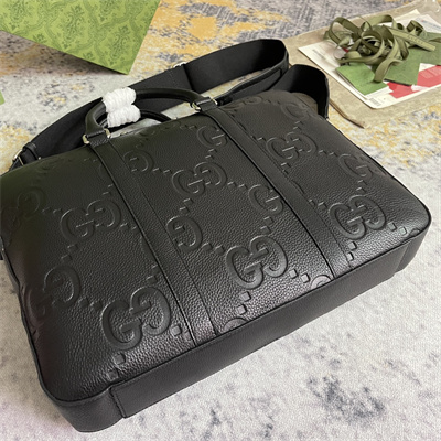 Gu.cci Jumbo GG Briefcase Black leather 658573