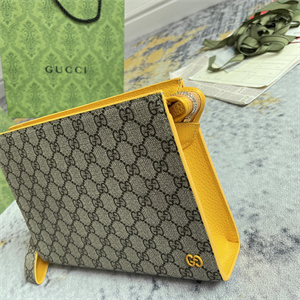 Gu.cci Pouch Canvas with GG Detail Yellow 768255