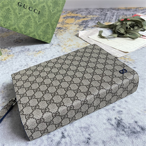 Gu.cci Pouch Canvas with GG Detail Blue 768255