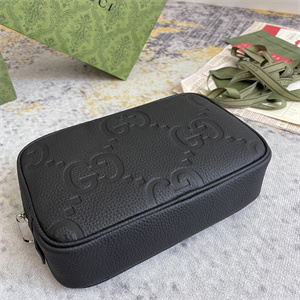 Gu.cci Jumbo GG Toiletry Case Black Leather 766957