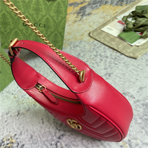 Gu.cci GG Marmont Half Moon Shaped Mini Bag Red 699514