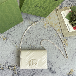Gu.cci GG Marmont Mini Bag White 474575