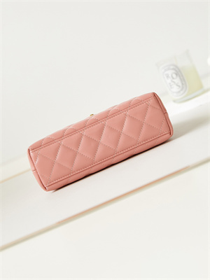 Cha.nel Mini Shopping Bag Kelly Bag Shiny Aged Calfskin Gold-Tone Metal Pink AS4416