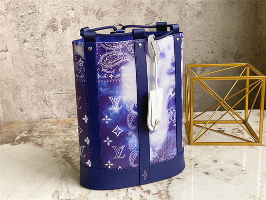 L.V Randonne Backpack Bandana Monogram Blue M20562