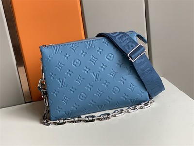 L.V Coussin PM Bag Monogram Embossed Lambskin Grey Blue M57790