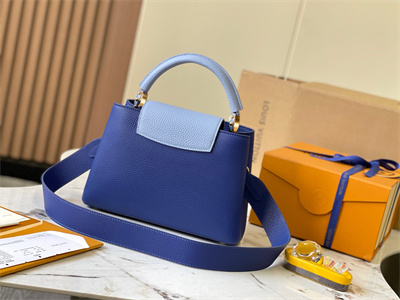 L.V Capucines BB Bag Taurillon Leather Royal Blue/Light Blue M59465