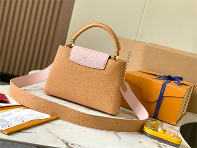 L.V Capucines BB Bag Taurillon Leather Beige/Pink M59465