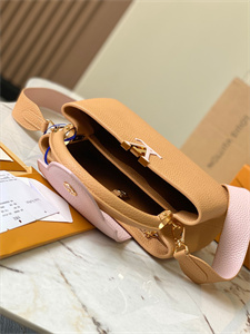 L.V Capucines BB Bag Taurillon Leather Beige/Pink M59465